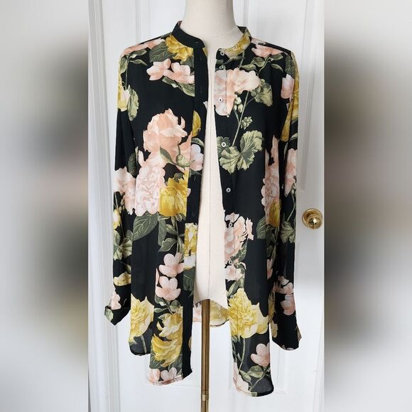 NWOT H&M Conscious Floral Blouse - Size 12 - Picture 6 of 10